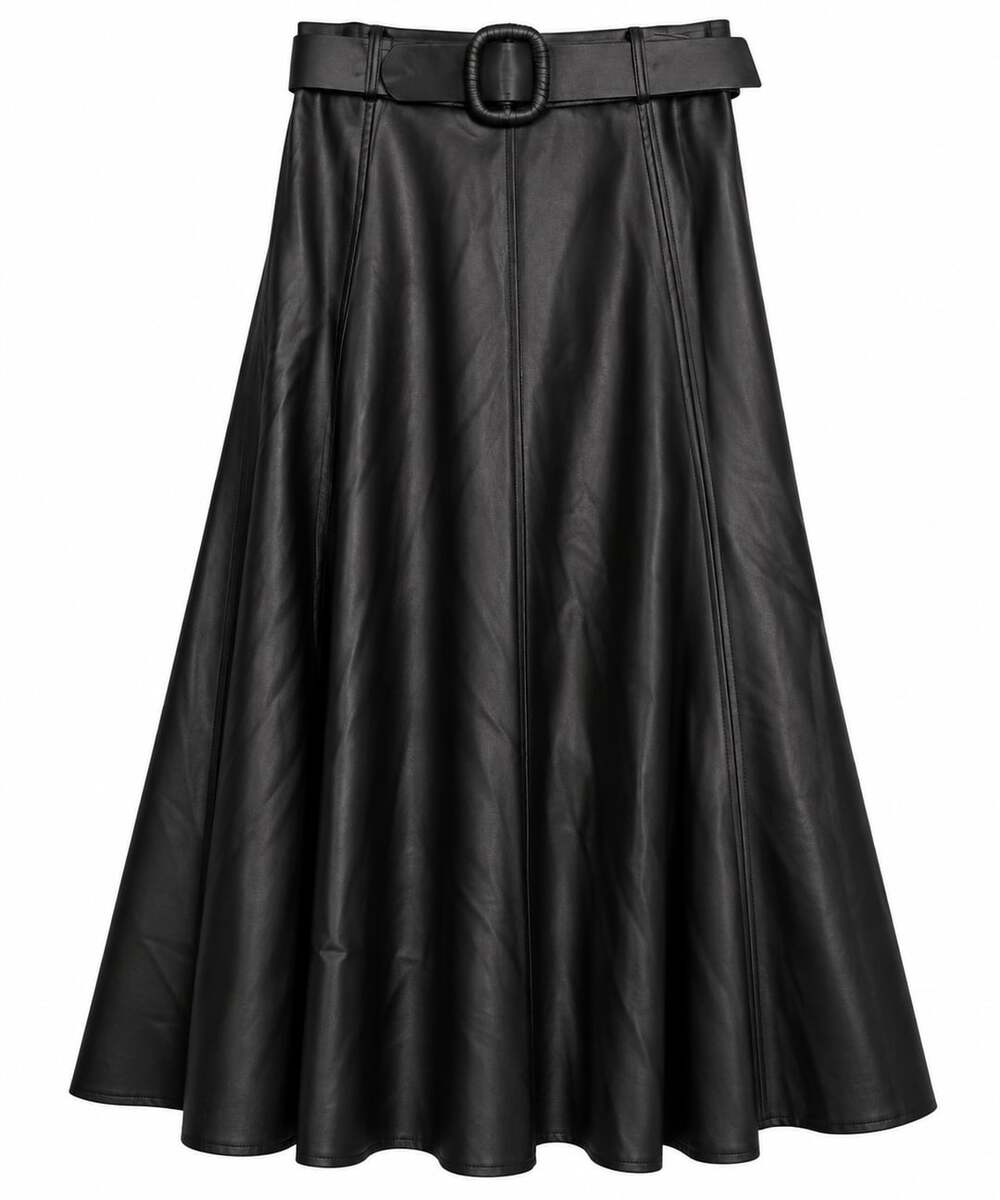 Pants Store Faux Leather Midi Skirt Size M Black